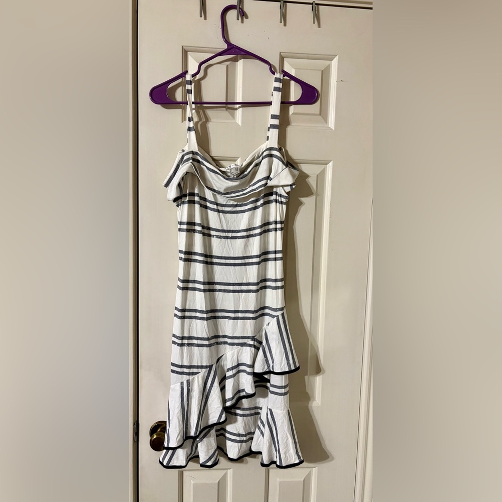 Venus Asymmetrical Striped Dress.